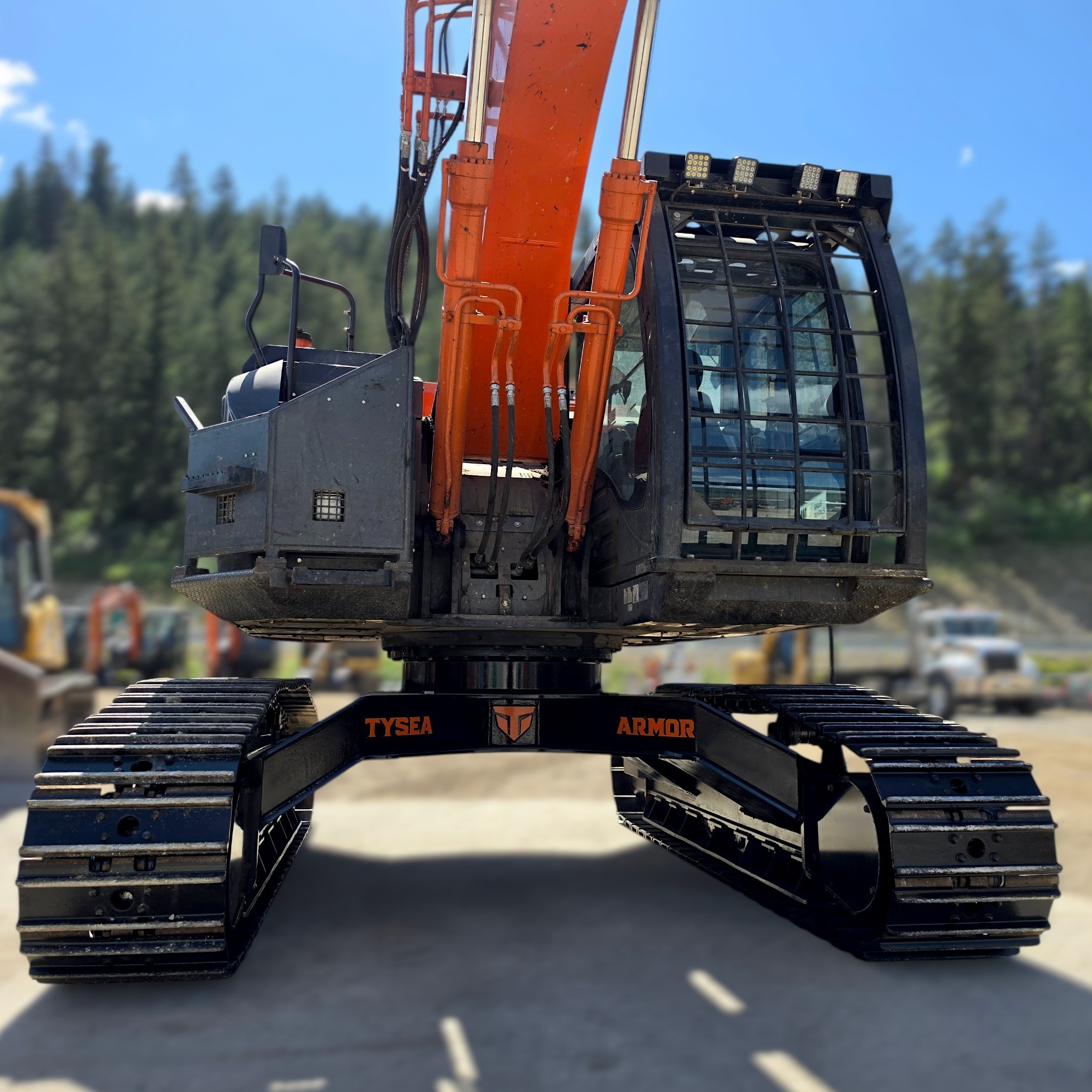 Hitachi ZX245US with high walker undercarriage conversion